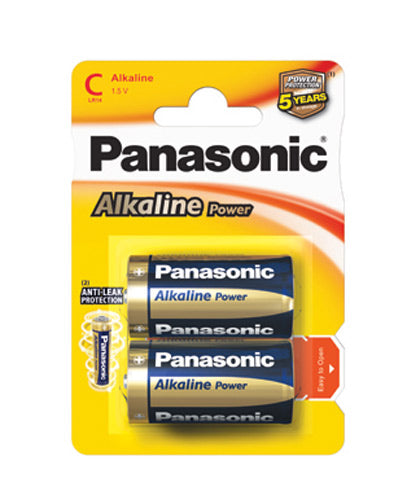 Pile Panasonic Alcaline Power 1/2 Torcia 2 pz.