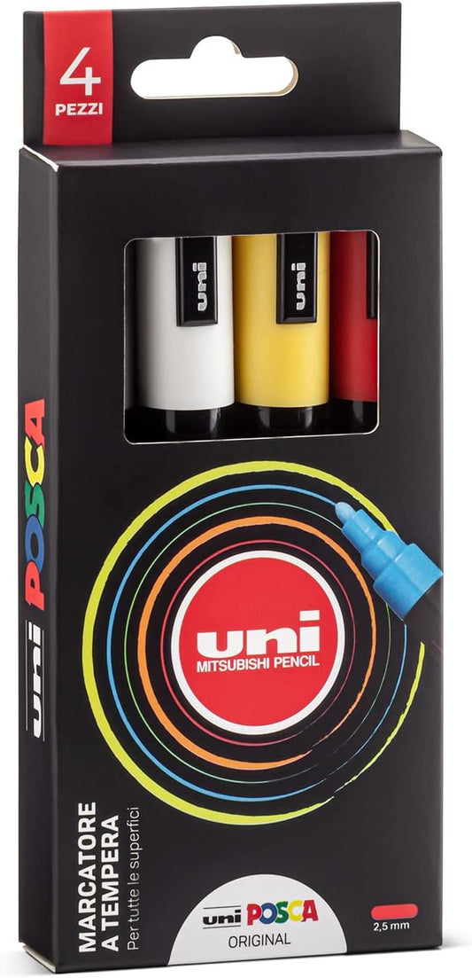 Marker Uni Posca Media PC5 Colori Original  4 pz.