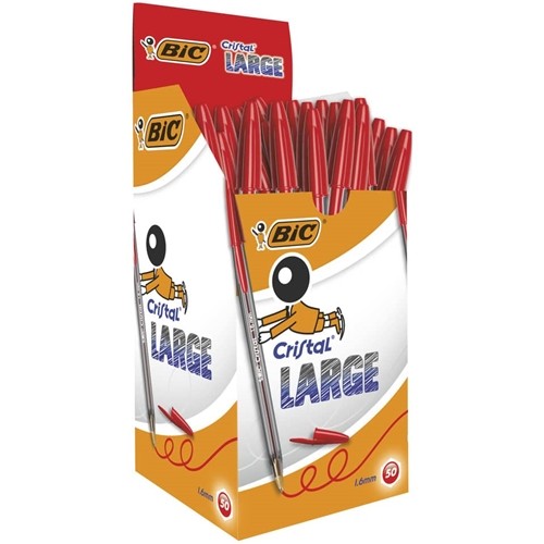 Penne Bic Cristal Large 1.6 Rosso 50 pz.