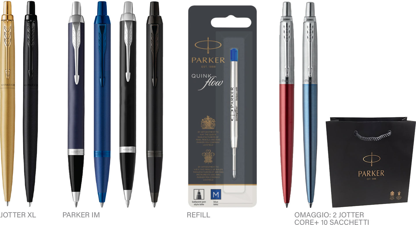 Parker Pacchetto Natale 8 penne (di cui 2 in Omaggio) +12 Refil (Fine Stock)