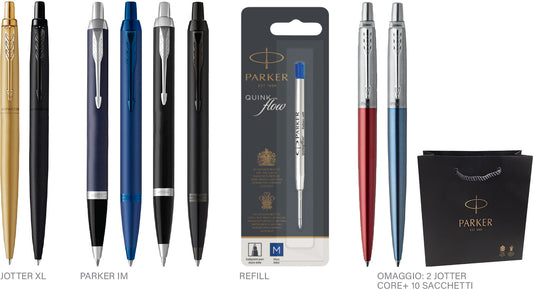 Parker Pacchetto Natale 8 penne (di cui 2 in Omaggio) +12 Refil (Fine Stock)