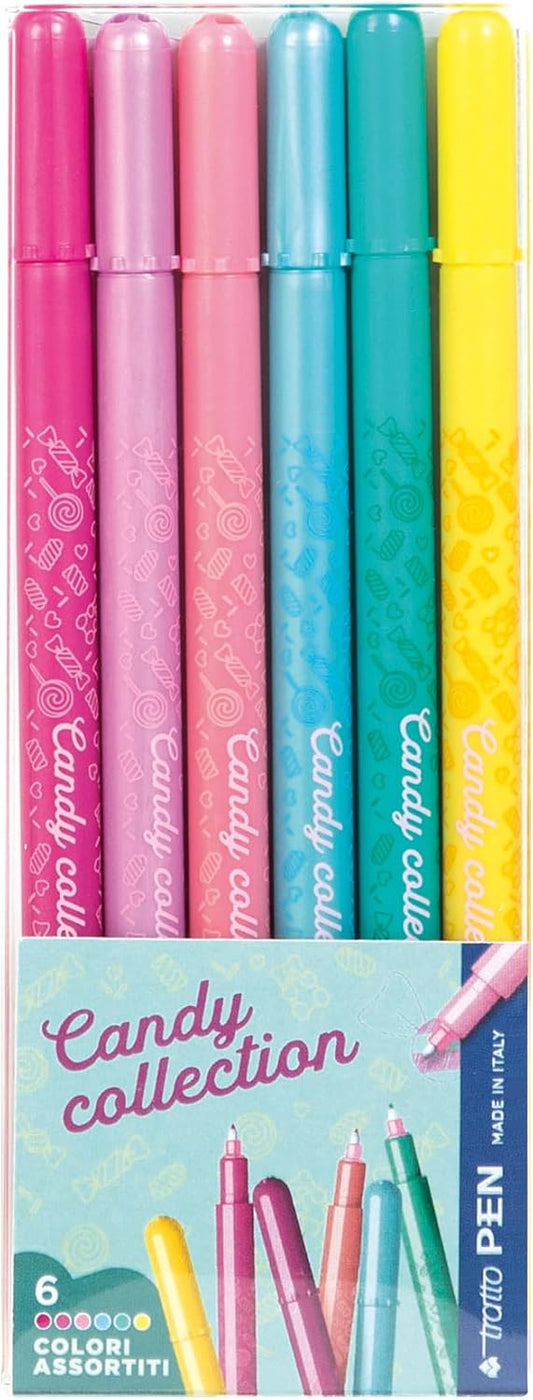 Pennarelli Tratto Pen Candy Collection Astuccio 6 Colori