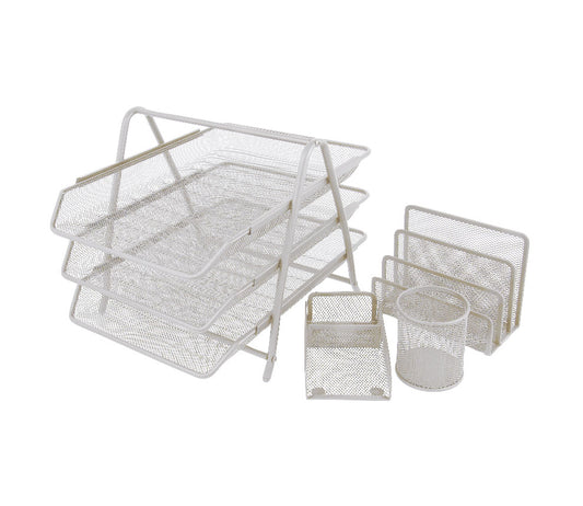 Set Ufficio Rete Metal Silver 4 pz 16NIK091