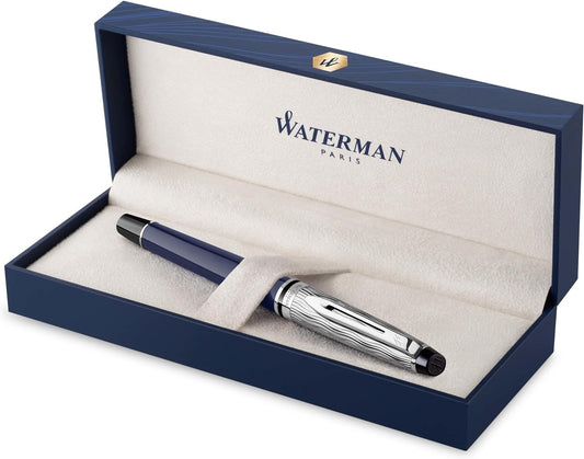 Waterman Expert Deluxe Blue Chrome Trim Stilo M 2166428