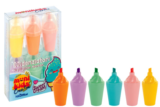Evidenziatori Sweet Cream Monikids 24 set da 6