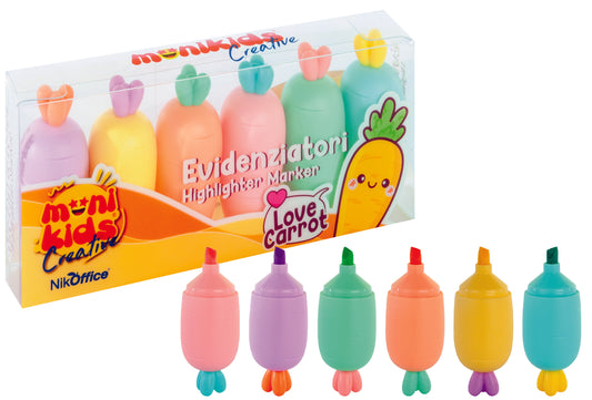 Evidenziatori Love Carrot Monikids 24 set da 6