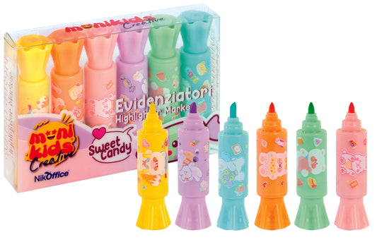 Evidenziatori Sweet Candy Monikids 24 set da 6