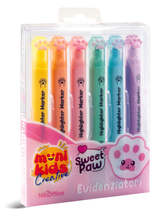 Evidenziatori Sweet Paw Monikids 12 set da 6