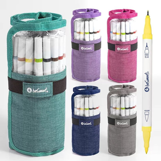 GS 24 Roll Pouche Marker Doppiapunta + Brush Be Smart 30 pz.