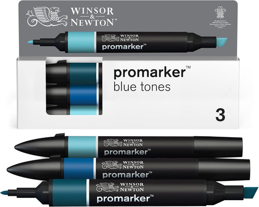 W&N Promarker Set  3 Blue Tones 0290183
