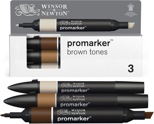 W&N Promarker Set  3 Brown Tones 0290184