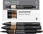 W&N Promarker Set  3 Brown Tones 0290184
