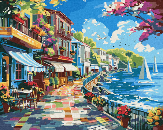 Painting by Numbers 40х50 KHO2793 A town by the ocean