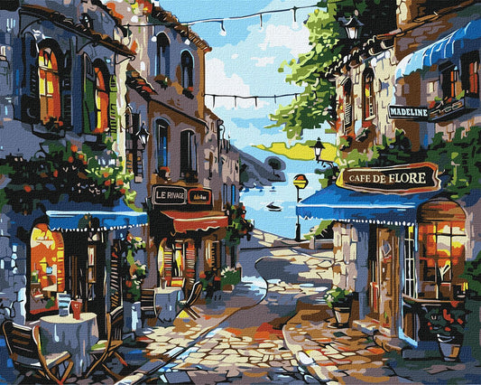 Painting by Numbers 40х50 KHO3652 Restaurants on the coast