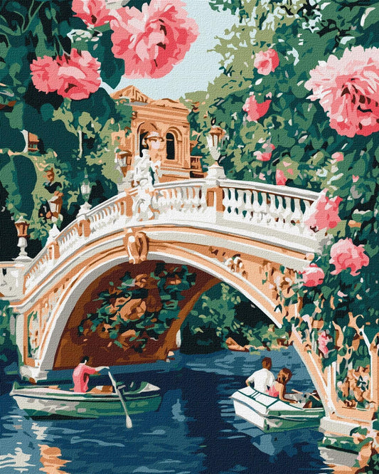 Painting by Numbers 40х50 KHO3664 Bridge and flowers