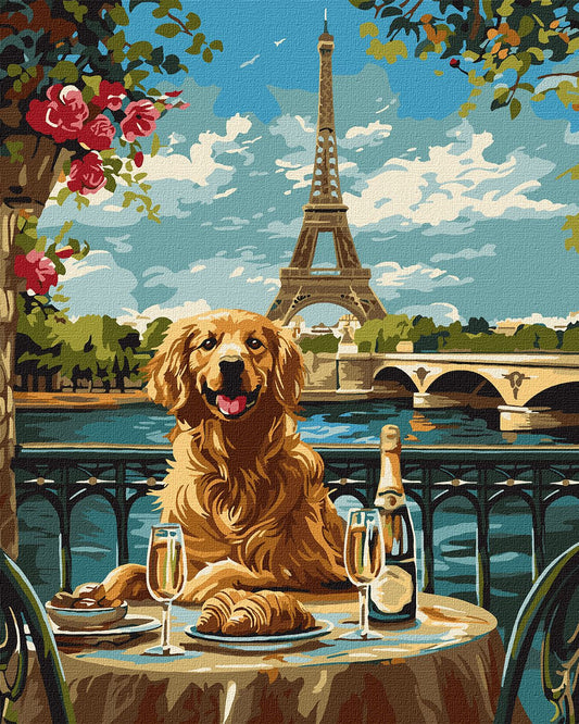 Painting by Numbers 40х50 KHO6627 A retriever in Paris