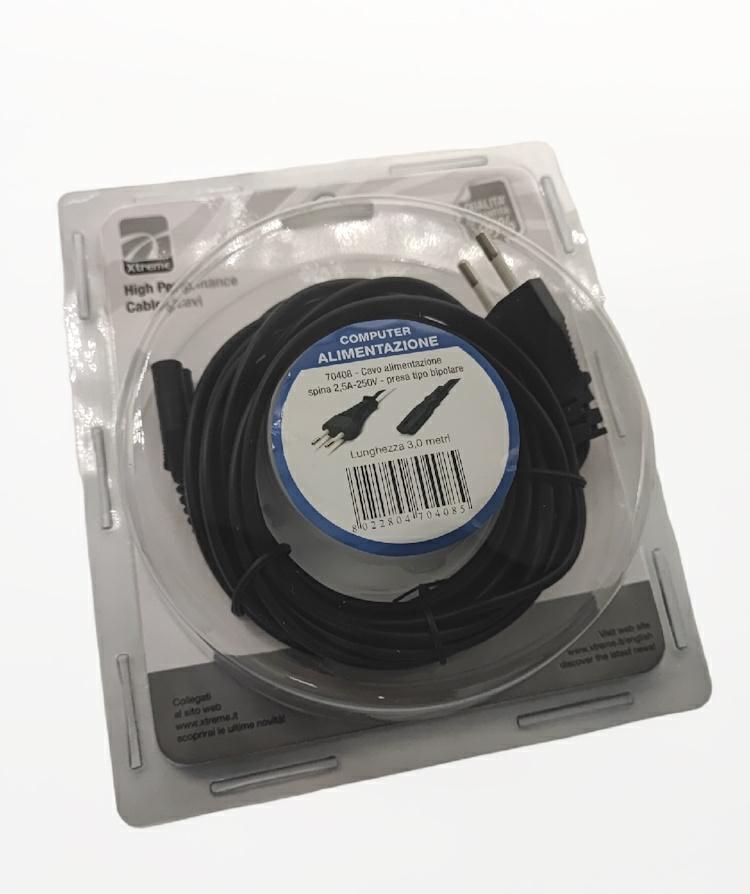 XTREME CAVO ALIMENTAZIONE SPINA 2,5A-250V PRESA BIPOLARE