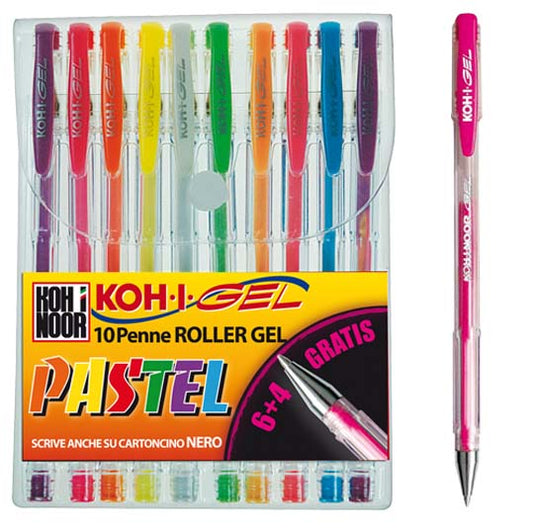 Penne Gel Kohinoor Pastel 10 colori
