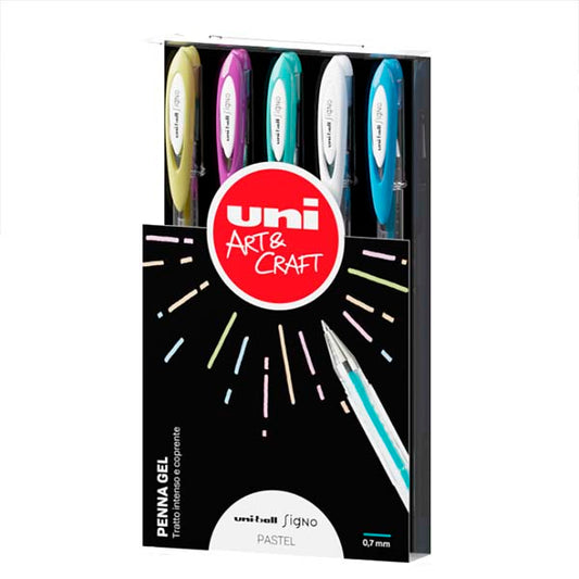 Penne Gel Uni Signo Set Pastel 5 pz.