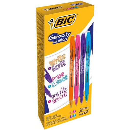 Penne Bic Gelocity Illusion  Assortite 12 pz.
