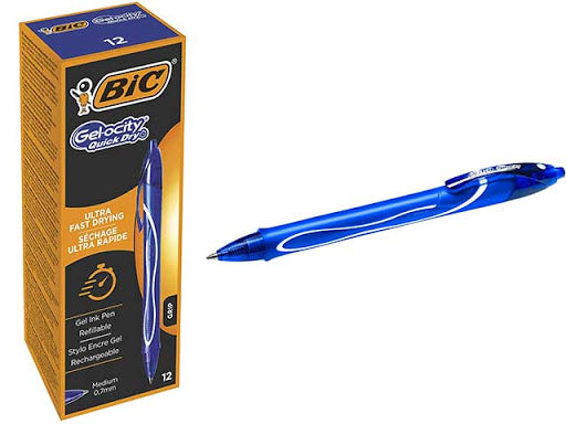 Penne Bic Gelocity Quick Dry Blu 12 pz.