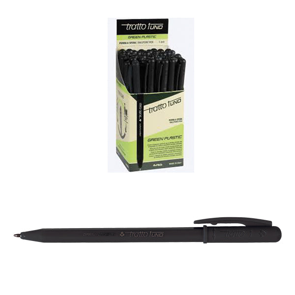 Penne Tratto 1Uno 0,5 Green Plastic Nero 50 pz.
