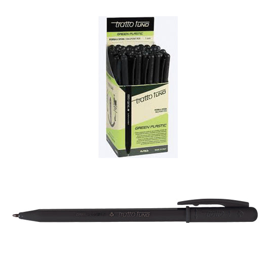 Penne Tratto 1Uno 0,5 Green Plastic Nero 50 pz.