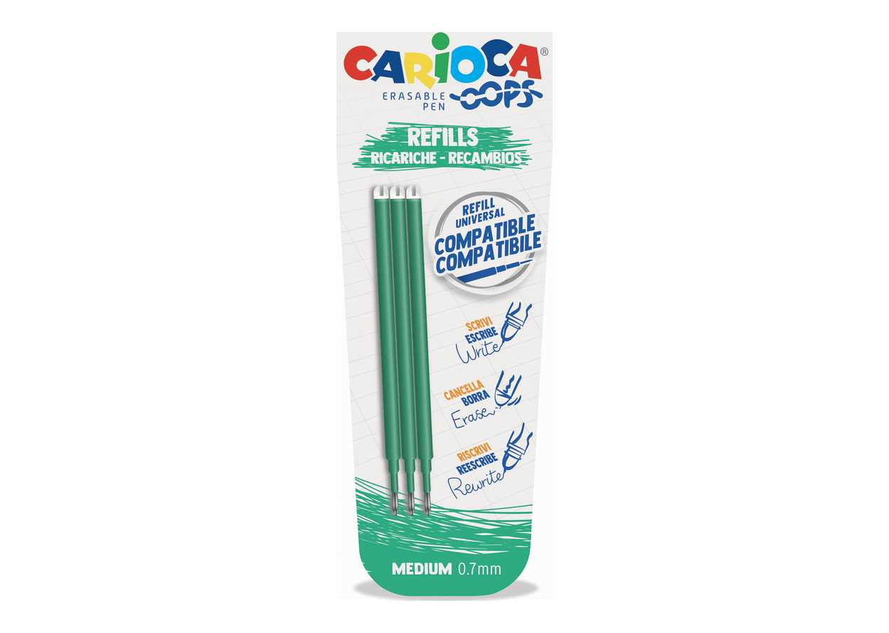 Refills Carioca Oops Verde 3 pz.