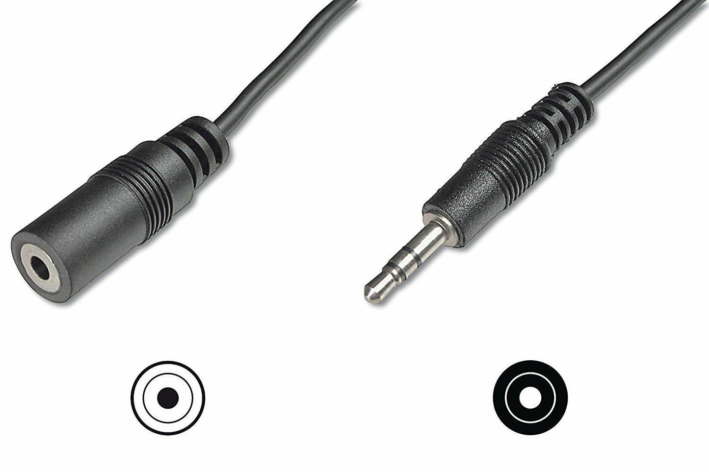PROLUNGA DIGITUS SCHEDA AUDIO PER CUFFIE - CASSE MASCHIO - FEMMINA 2,5 MT NERO