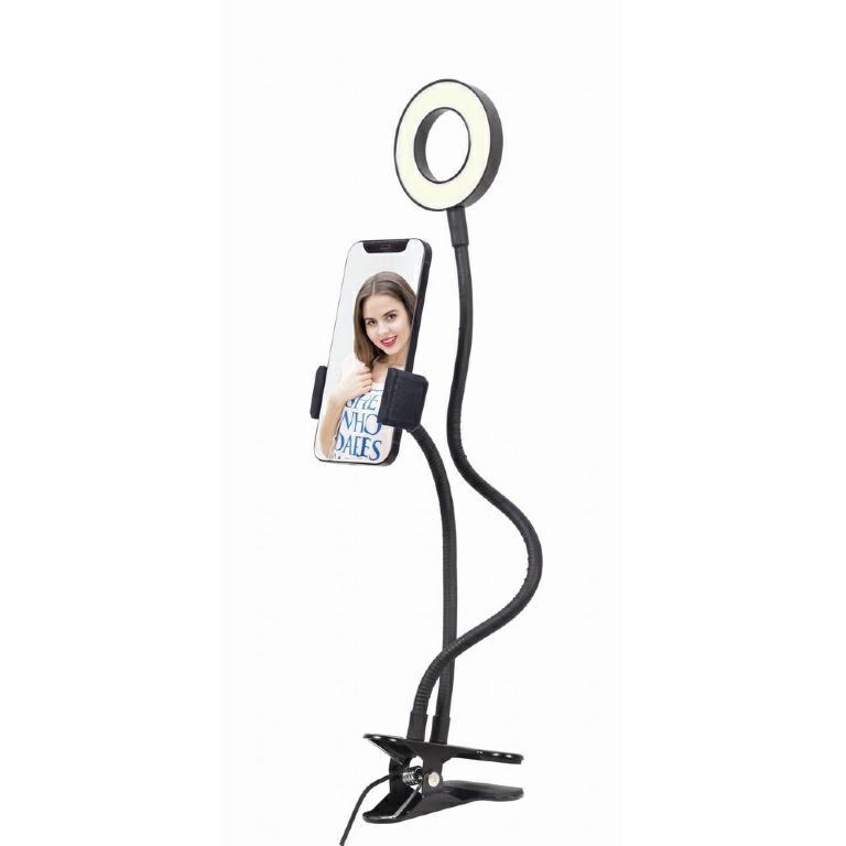 TECHMADE GEMBIRD SELFIERING LIGHT CON PHONE HOLDER