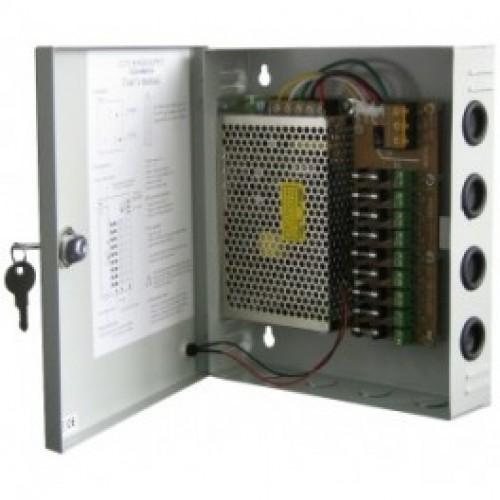 ALIMENTATORE MACH POWERIN METALLO 9CH 12V 10A VS-PSU-005 ON/OFF