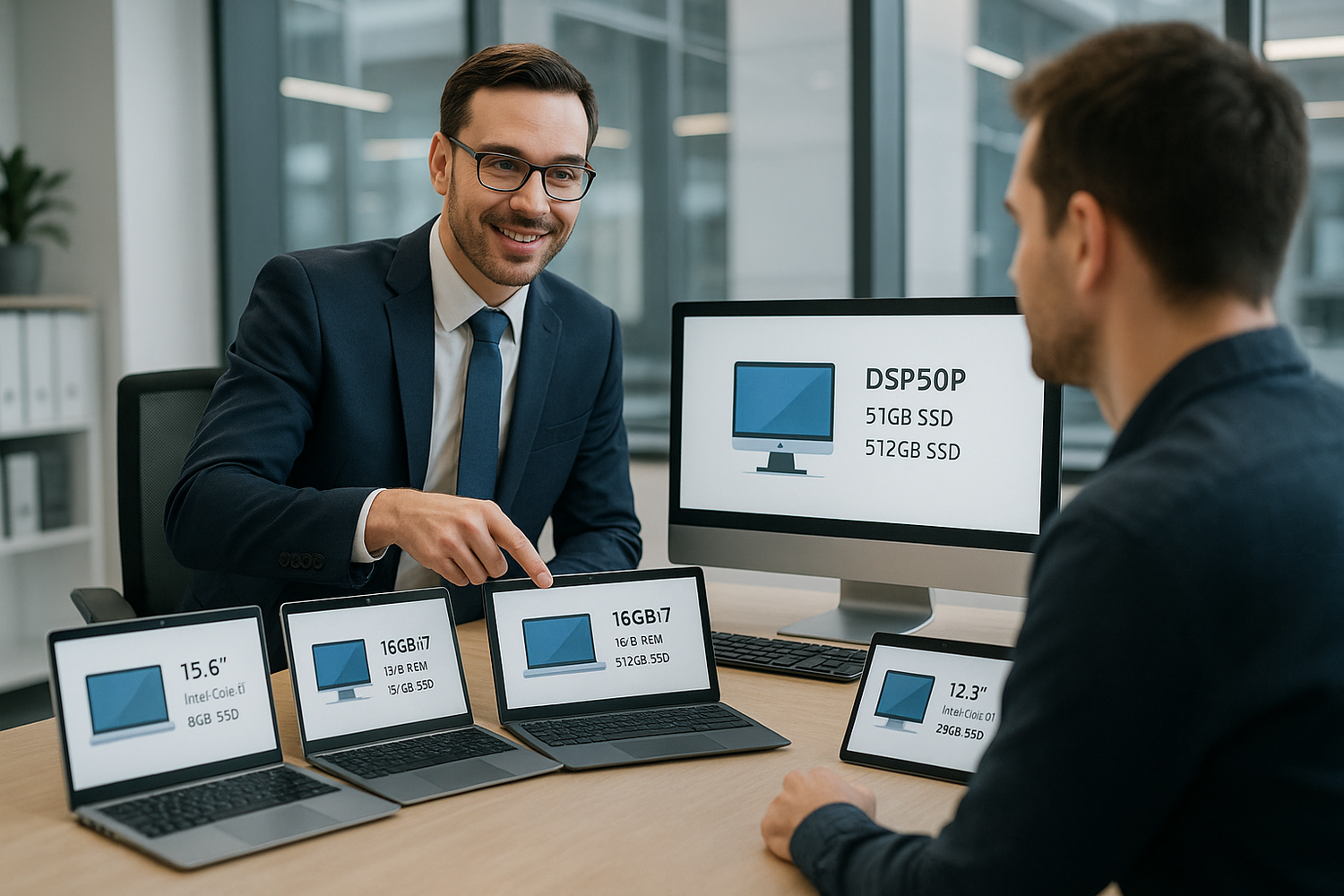 consulente informatico che aiuta su quale computer scegliere