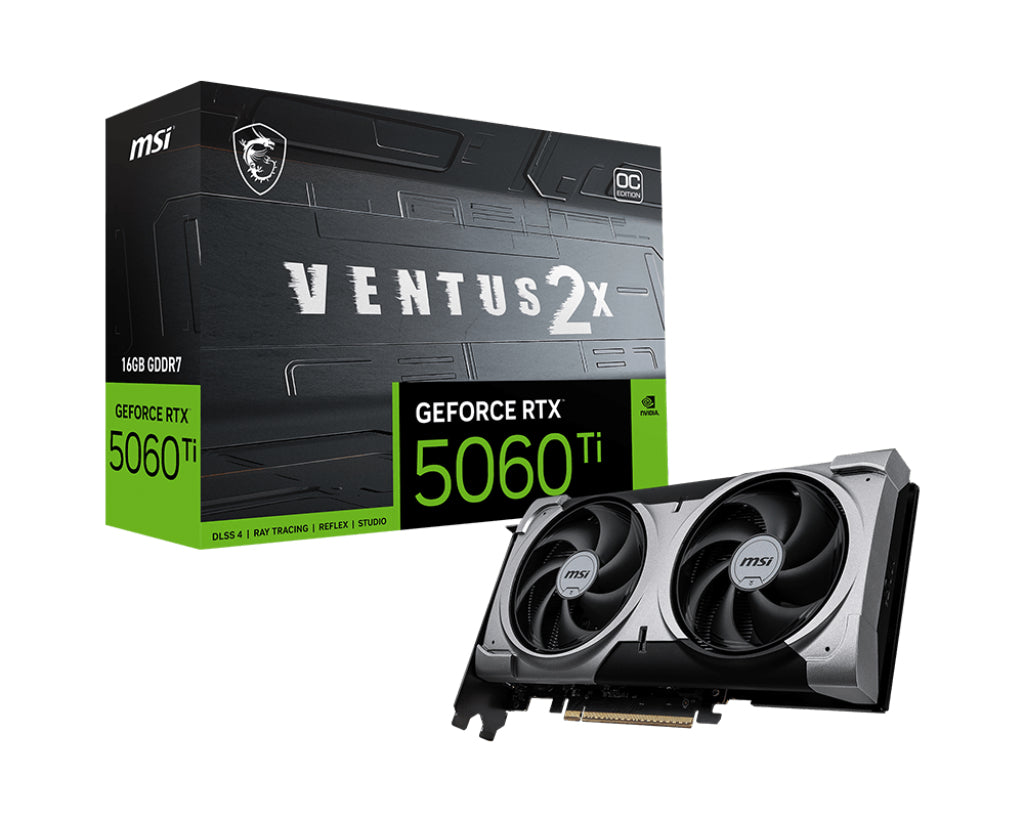 VGA MSI RTX 5060 TI VENTUS 2X OC PLUS 16GB GDDR7 3*DP HDMI